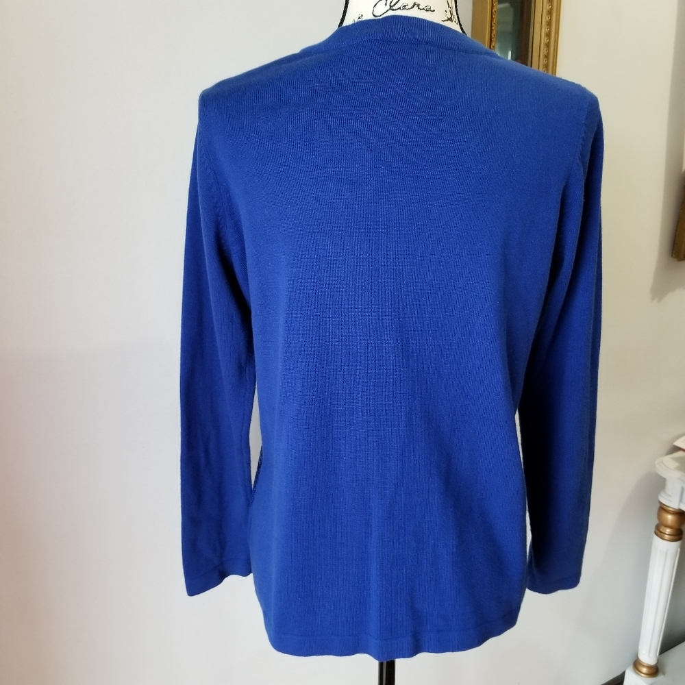 COPY - QUACKER FACTORY Cardigan Royal Blue Sequin Sweater SIZE XS. - Picture 8 of 15